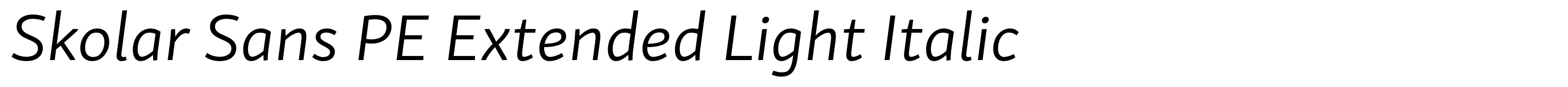 Skolar Sans PE Extended Light Italic